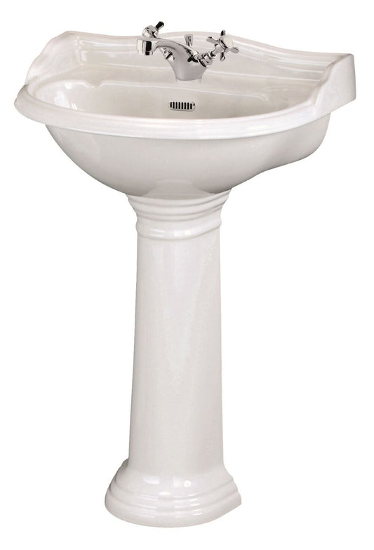 Hudson Reed Chancery 600mm 1 Tap Hole Pedestal Basin