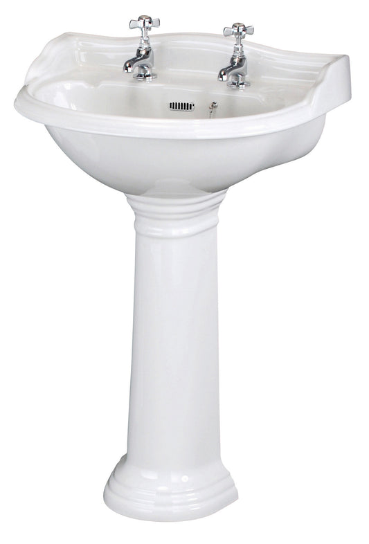 Hudson Reed Chancery 500mm 2 Tap Hole Basin & Pedestal