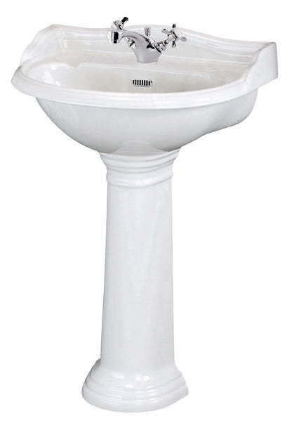 Chancery 500mm Basin & Pedestal 1 Tap Hole