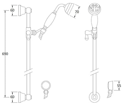 Victrion Traditional Slide Rail Kit and Handset