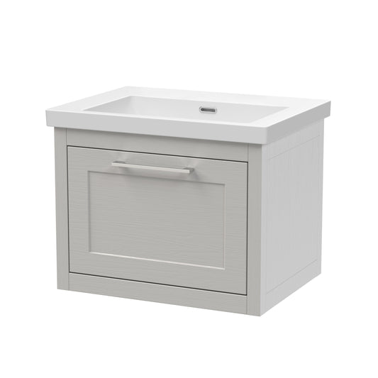 BC Designs Crestfield 600mm Earl'S Grey Wall Hung 1-Drawer Vanity Unit With Basin