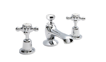 Victrion  Deck Mounted Crosshead 3 Tap Hole Basin Mixer Tap