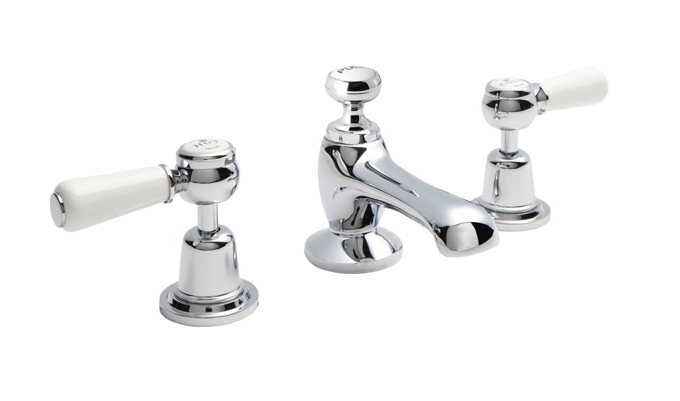 Victrion  Deck Mounted Lever 3 Tap Hole  Basin Mixer Tap