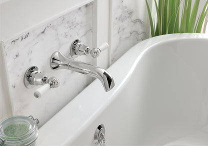 Victrion  Wall Mounted Lever 3 Tap Hole Bath Filler Tap