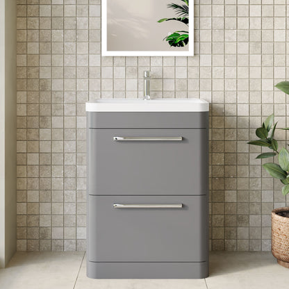 Solar Floor Standing 2 Drawer Vanity Cabinet 600mm