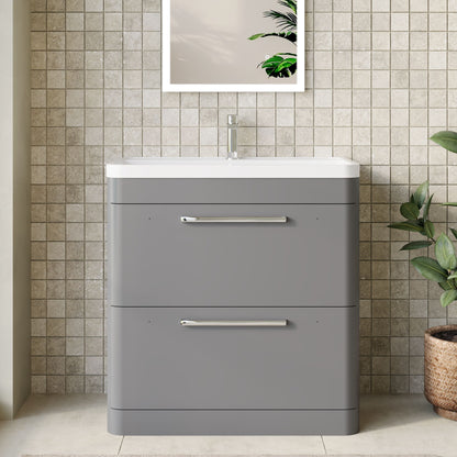 Solar Floor Standing 2 Drawer Vanity Cabinet 800mm