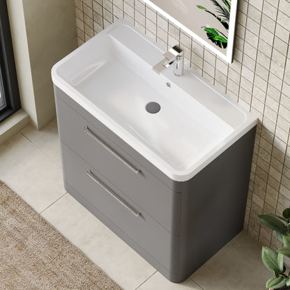 Solar Floor Standing 2 Drawer Vanity Cabinet 800mm