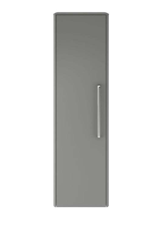 Hudson Reed Solar 350mm 1 Door Cool Grey Wall Hung Tall Cabinet With Handles
