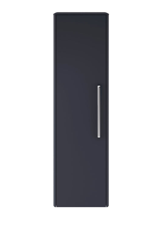 Hudson Reed Solar 350mm 1 Door Indigo Blue Wall Hung Tall Cabinet With Handles