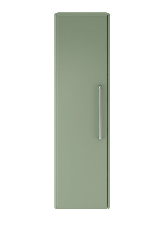 Hudson Reed Solar 350mm 1 Door Fern Green Wall Hung Tall Cabinet With Handles