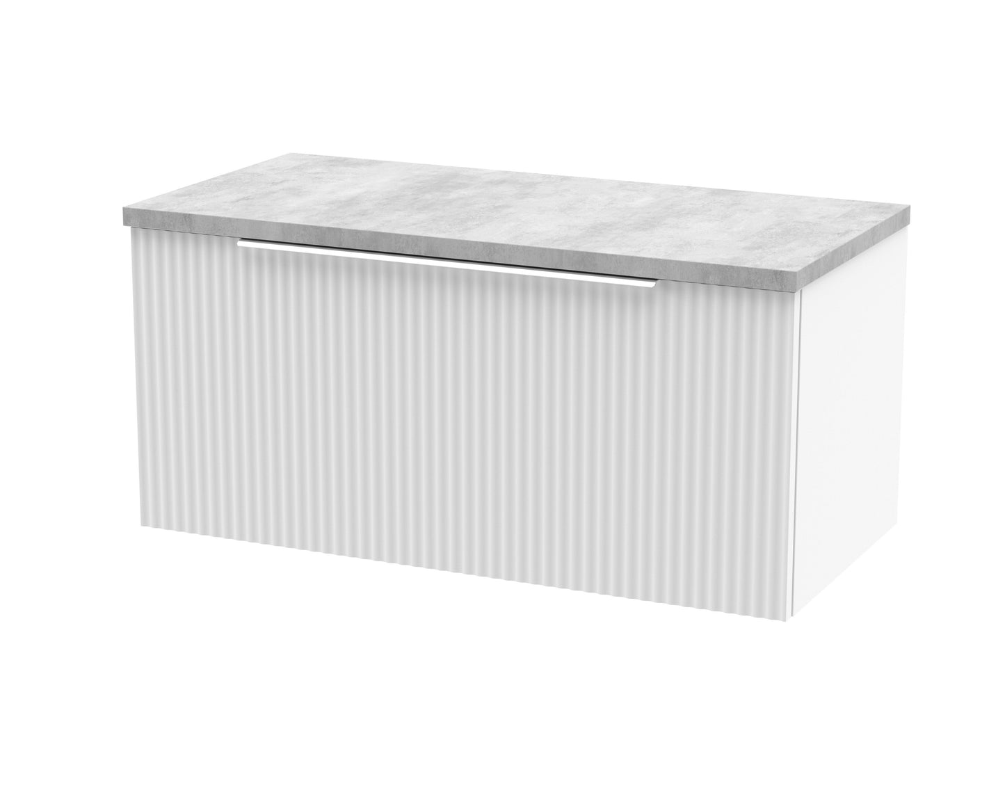 Hudson Reed Fluted 800mm Wall Hung Single Drawer Vanity With Laminate Top