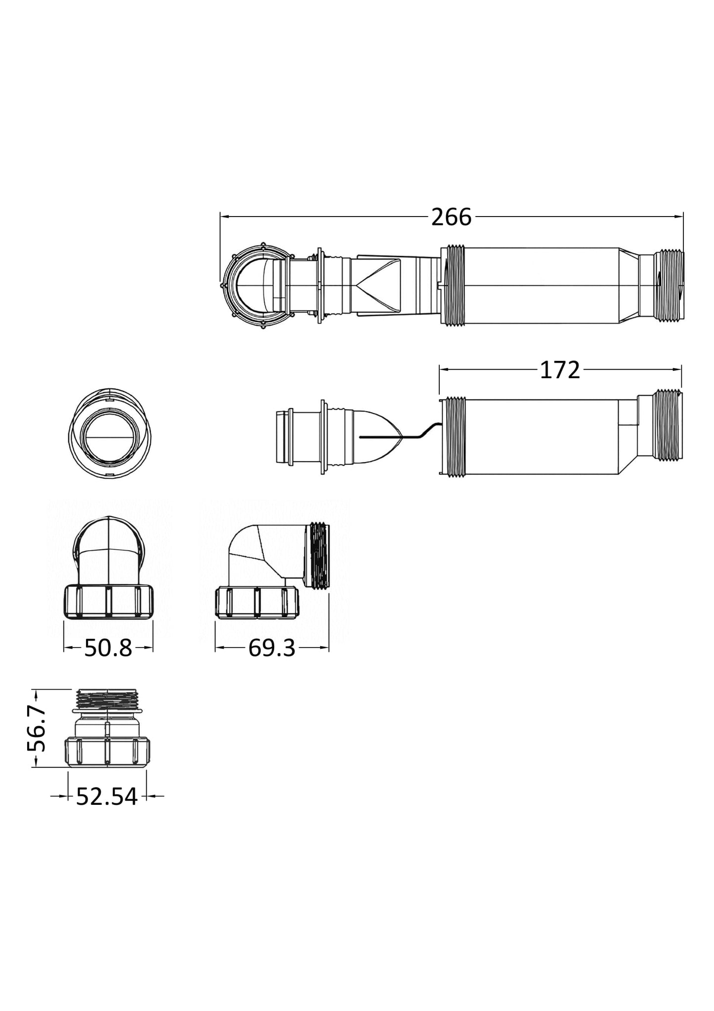 Nuie White Waste Trap For Furniture Basins