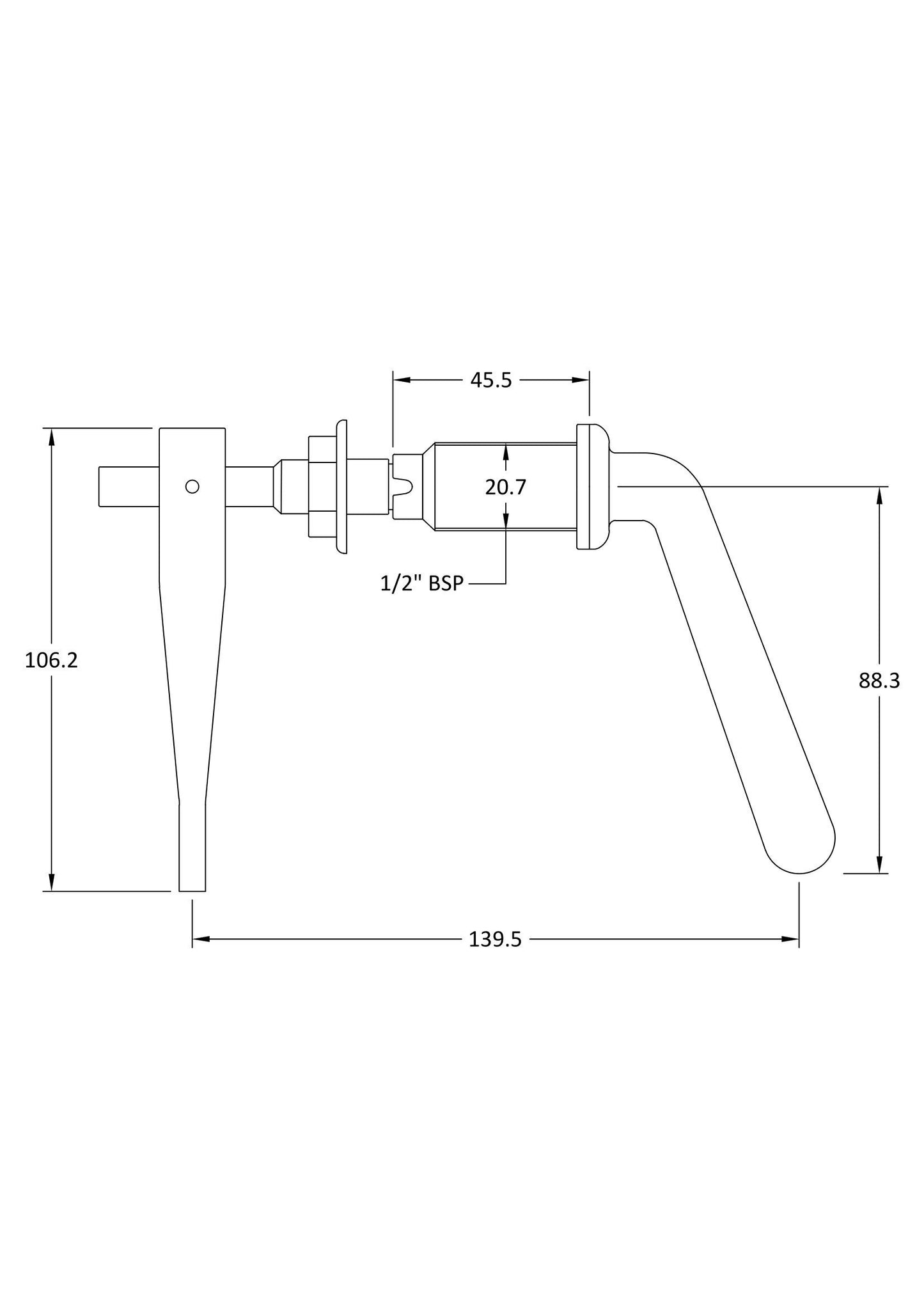 Nuie Chrome Metal Universal Lever