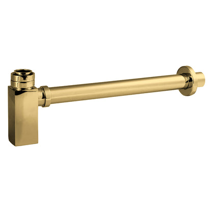 Nuie Square Brushed Brass Bottle Trap With Extension Tube