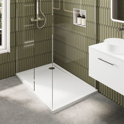 Nuie 700mm Frameless Walk-In Wetroom Screen Set With Tray