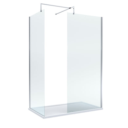 Nuie 900mm Frameless Walk-In Wetroom Screen Set With Tray