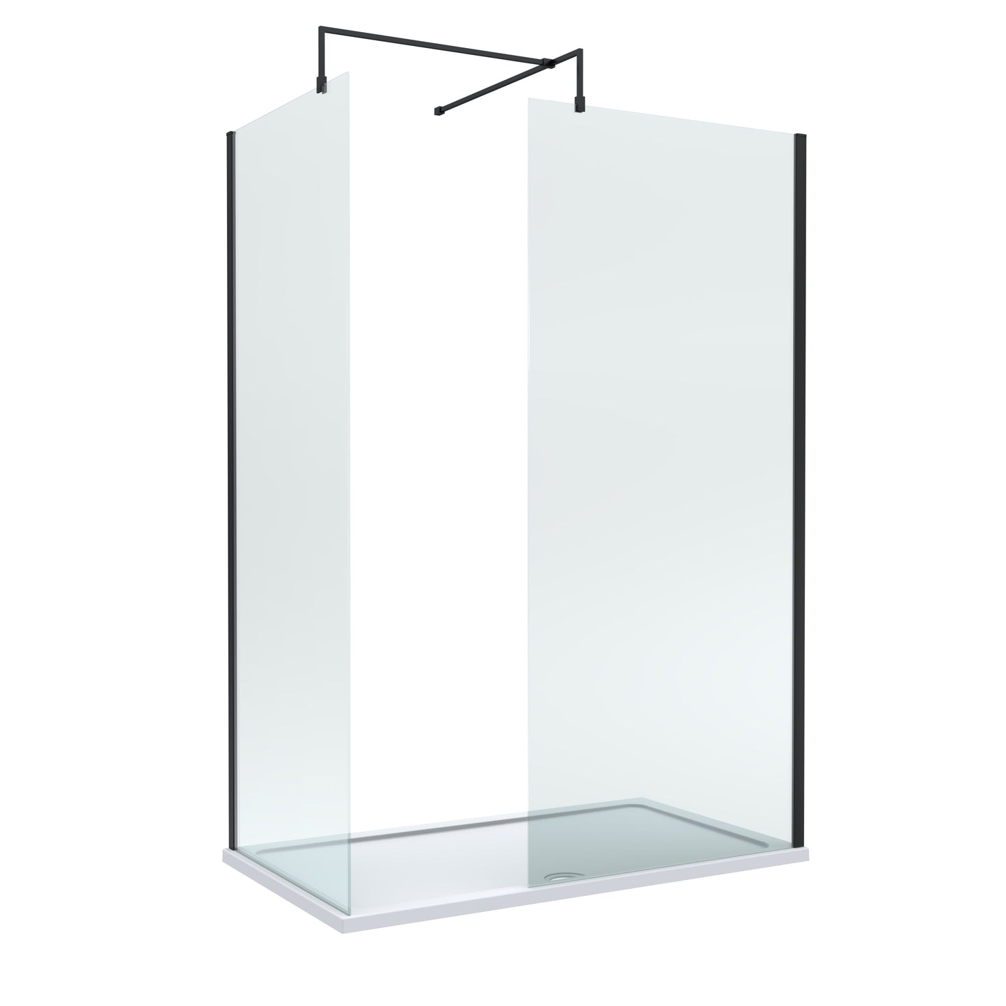 Nuie 900mm Frameless Walk-In Wetroom Screen Set With Tray