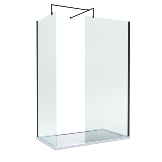 Nuie 900mm Frameless Walk-In Wetroom Screen Set With Tray