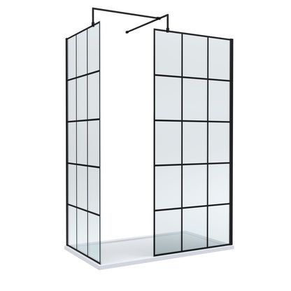 Nuie 900mm Framed Walk-In Wetroom Screen Set With Tray