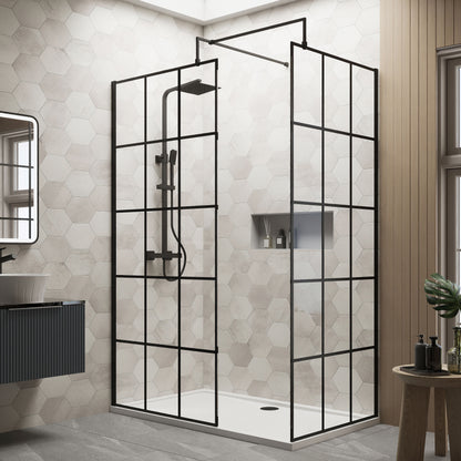 Nuie 900mm Framed Walk-In Wetroom Screen Set With Tray