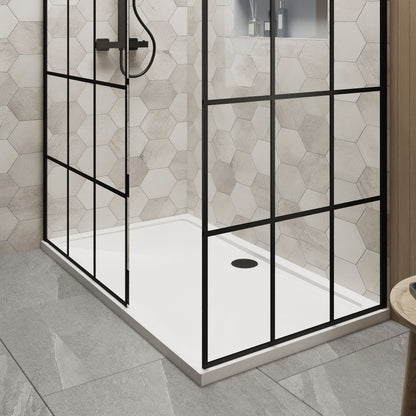 Nuie 900mm Framed Walk-In Wetroom Screen Set With Tray