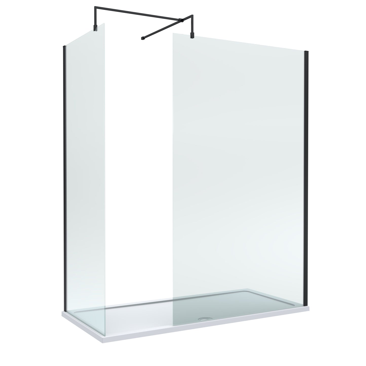 Nuie 1200mm Frameless Walk-In Wetroom Screen Set With Tray