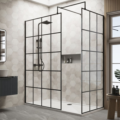 Nuie 900mm Framed Walk-In Wetroom Screen Set With Tray