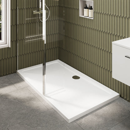 Nuie 900mm Framed Walk-In Wetroom Return Screen With Tray