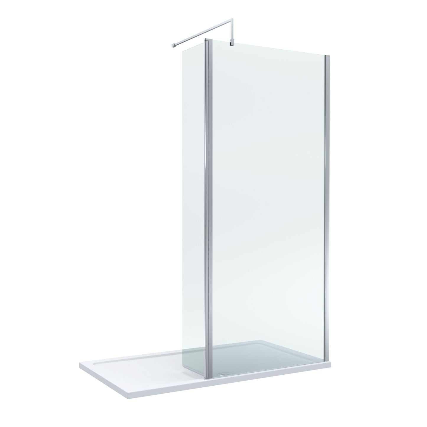 Nuie 900mm Framed Walk-In Wetroom Return Screen With Tray