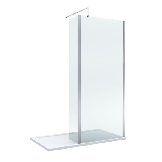 Nuie 900mm Framed Walk-In Wetroom Return Screen With Tray