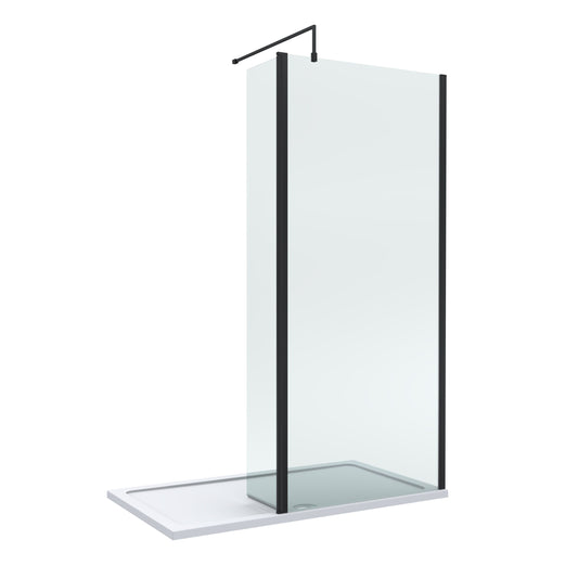 Nuie 900mm Framed Walk-In Wetroom Return Screen With Tray