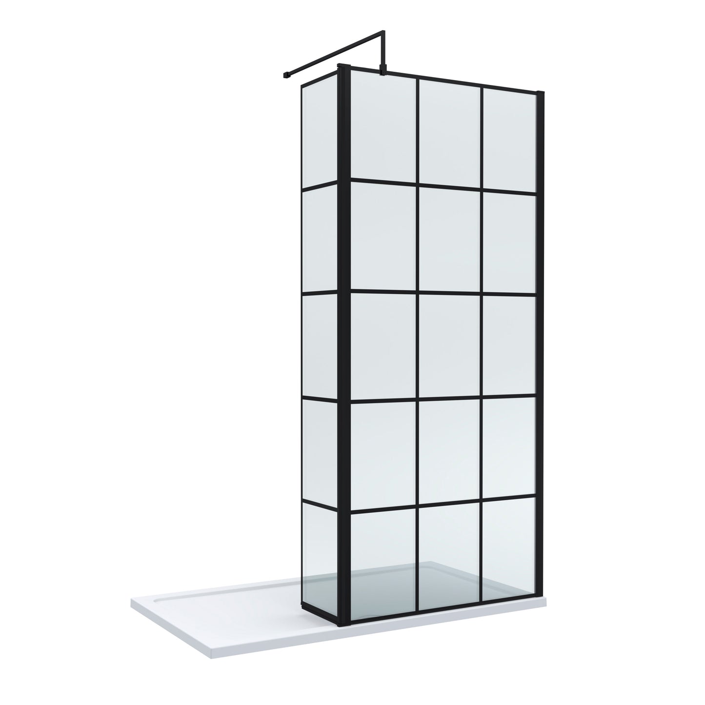 Nuie 900mm Framed Walk-In Wetroom Return Screen With Tray