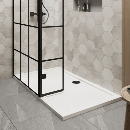 Nuie 900mm Framed Walk-In Wetroom Return Screen With Tray