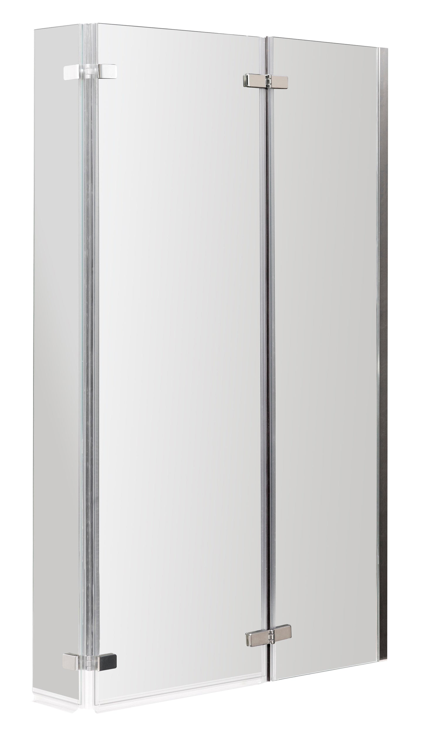 Nuie 760mm Framed Chrome L-Shaped Hinged Bath Screen