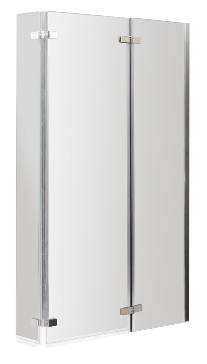 Nuie 760mm Framed Chrome L-Shaped Hinged Bath Screen