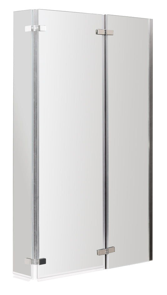 Nuie 760mm Framed Chrome L-Shaped Hinged Bath Screen