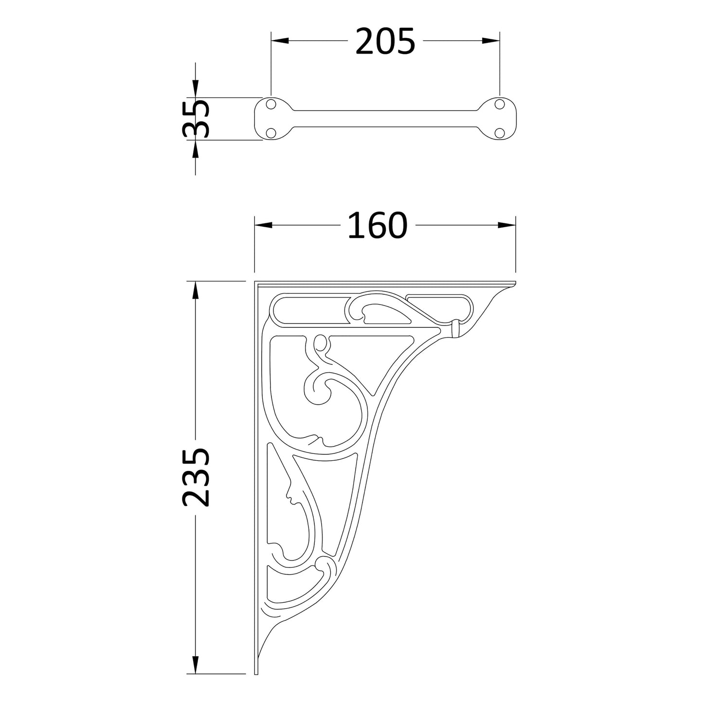 Nuie Ornate Chrome Cistern Brackets