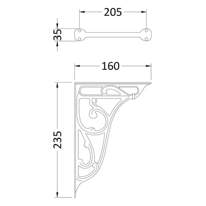Nuie Ornate Chrome Cistern Brackets