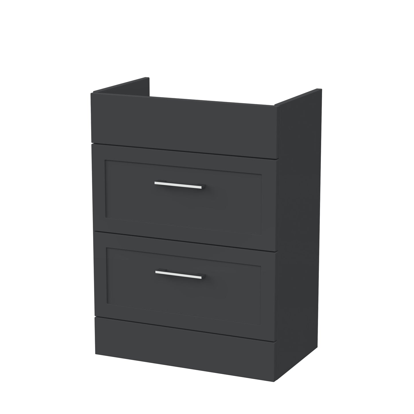 Nuie Lux Fable 300mm 2 Drawer Soft Black Floor Standing Cabinet