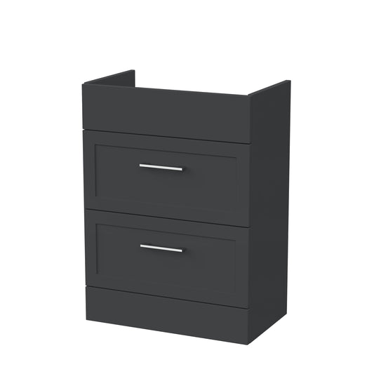 Nuie Lux Fable 300mm 2 Drawer Soft Black Floor Standing Cabinet