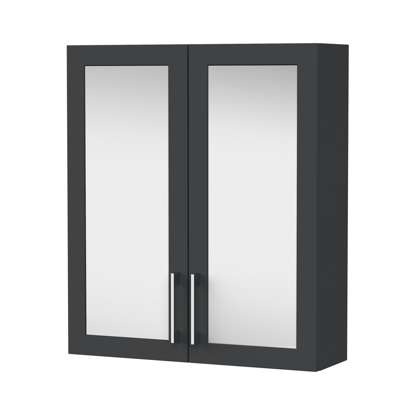 Nuie Lux Fable 600mm 2 Door Soft Black Wall Hung 50/50 Cabinet
