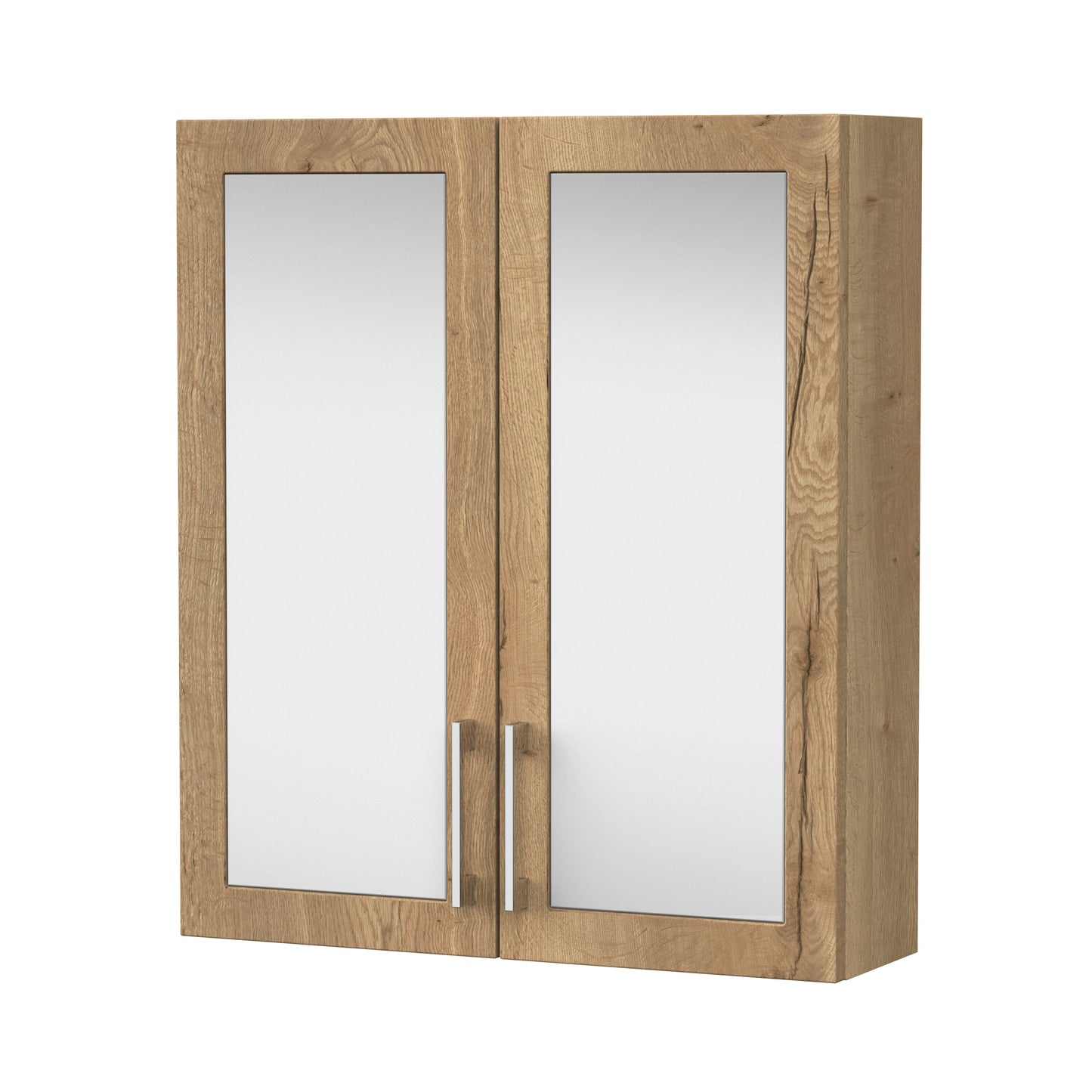 Nuie Lux Fable 600mm 2 Door Autumn Oak Wall Hung 50/50 Cabinet
