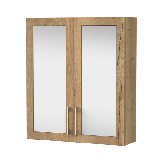 Nuie Lux Fable 600mm 2 Door Autumn Oak Wall Hung 50/50 Cabinet