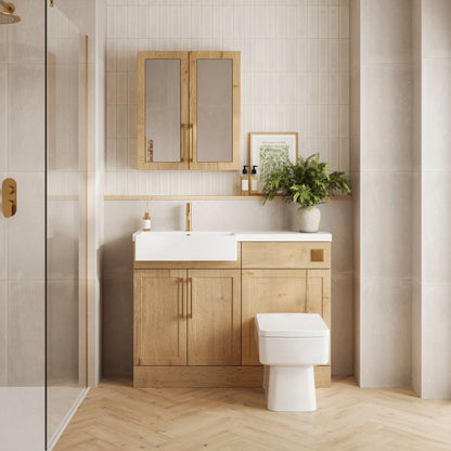 Nuie Lux Fable 600mm 2 Door Autumn Oak Wall Hung 50/50 Cabinet