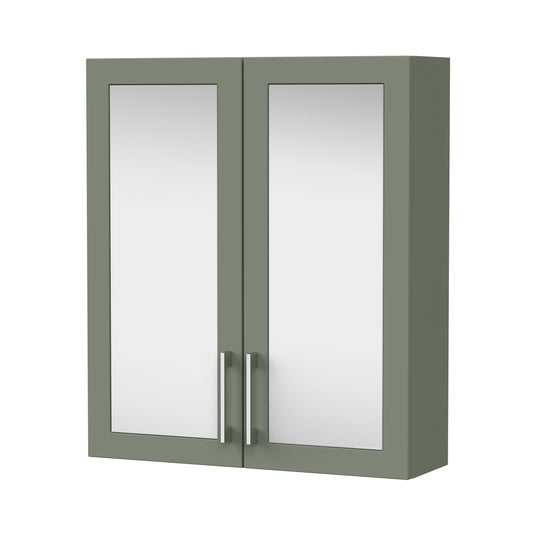 Nuie Lux Fable 600mm 2 Door Fern Green Wall Hung 50/50 Cabinet
