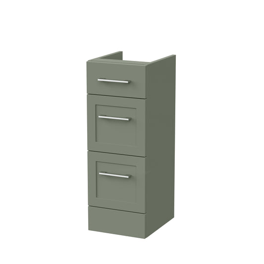 Nuie Lux Fable 300mm 3 Drawer Fern Green Floor Standing Cabinet