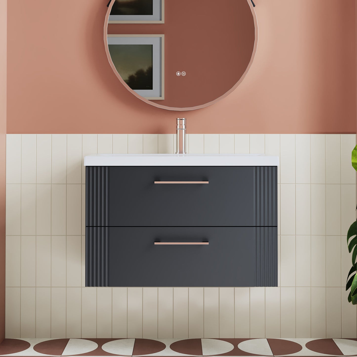Deco 800mm Wall Hung 2-Drawer Unit
