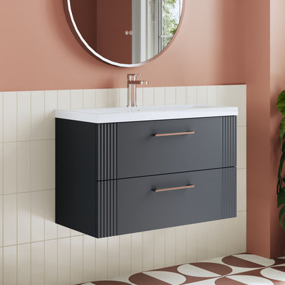 Deco 800mm Wall Hung 2-Drawer Unit