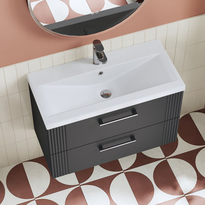 Deco 800mm Wall Hung 2-Drawer Unit