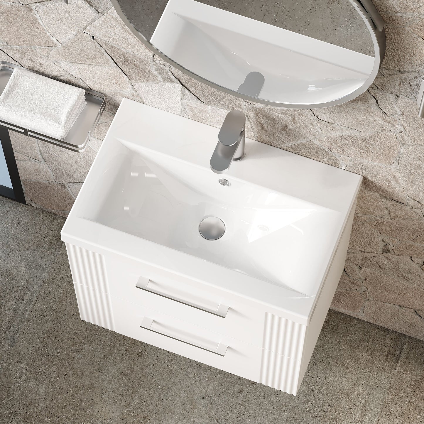 Deco 600mm Wall Hung 2-Drawer Unit